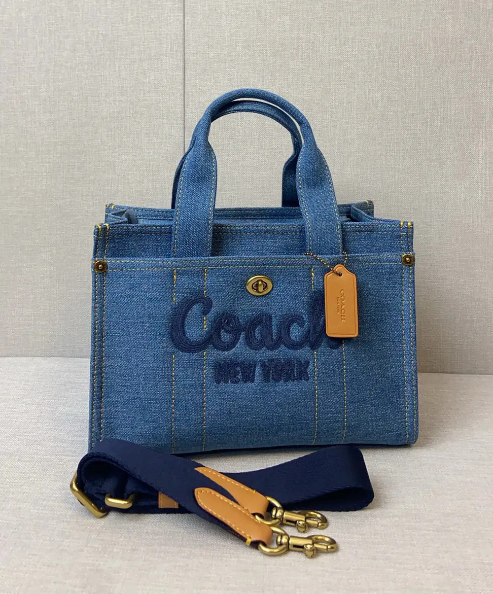 Coach canvas crossbody tote bag